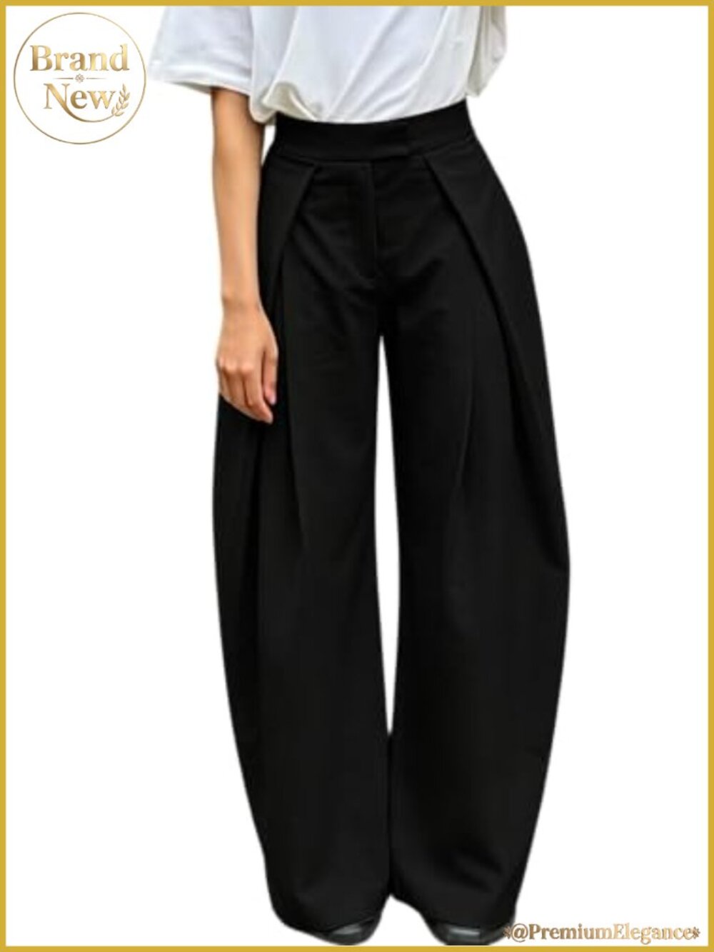 Womens Wide Leg Dress Pants Pleated Front Casual Work Trousers